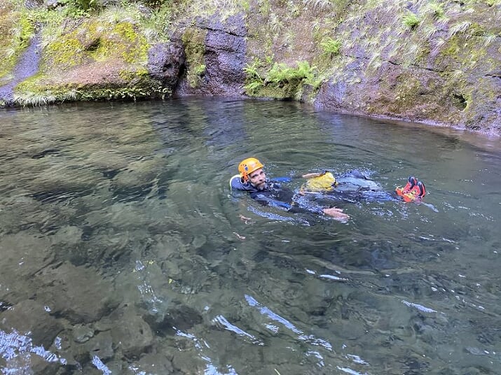 Natural pools in the canyons of Madeira island