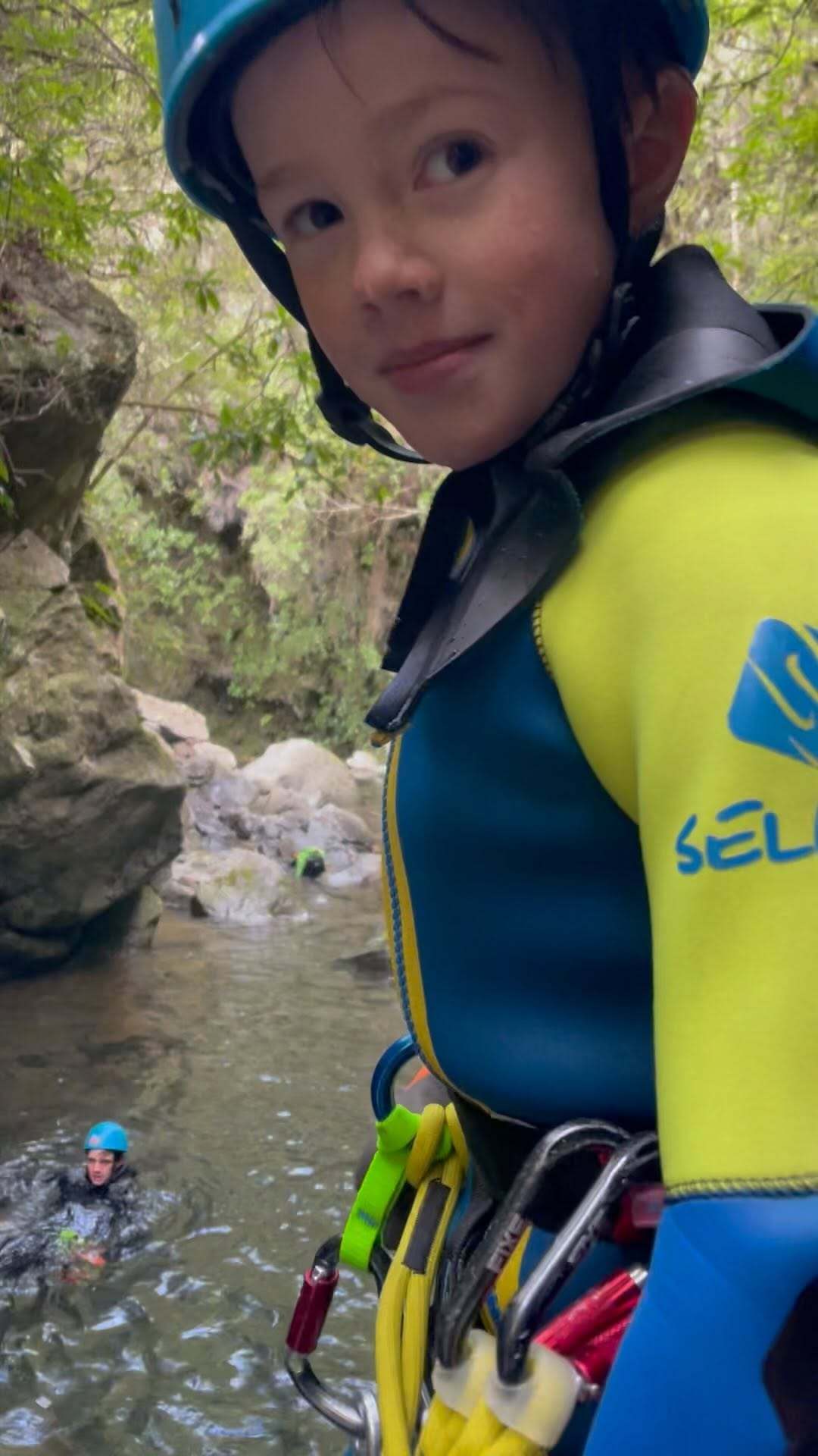 Kid on a family canyoning tour with EPIC Madeira